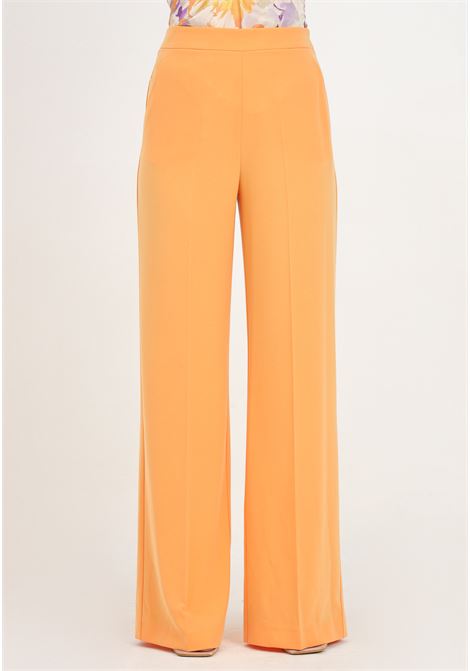 Pantalone a palazzo arancione da donna in sablè crepe PATRIZIA PEPE | 2P1603/A049R824